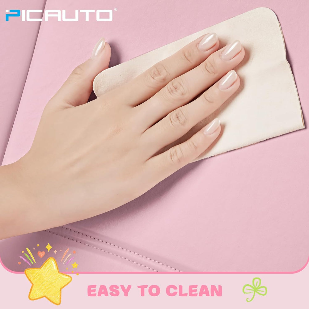 PIC AUTO Car Seat Covers, Cute Rabbit Premium Pink Leather Seat Covers, Unive...