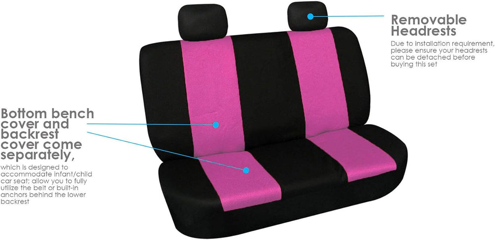 FH Group 3D Air Mesh Car Seat Covers Full Set – Universal Fit Automotive Seat...
