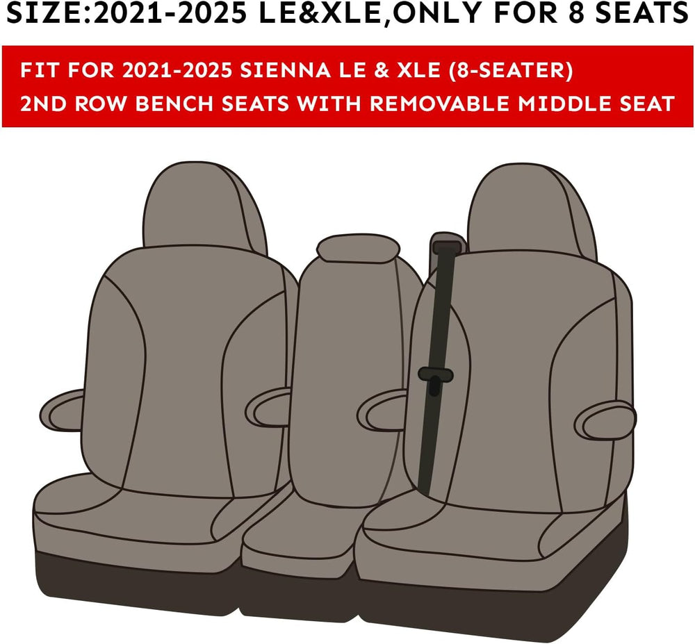EKR Car Sienna Seat Covers 2021-2026,Leatherette Full Set