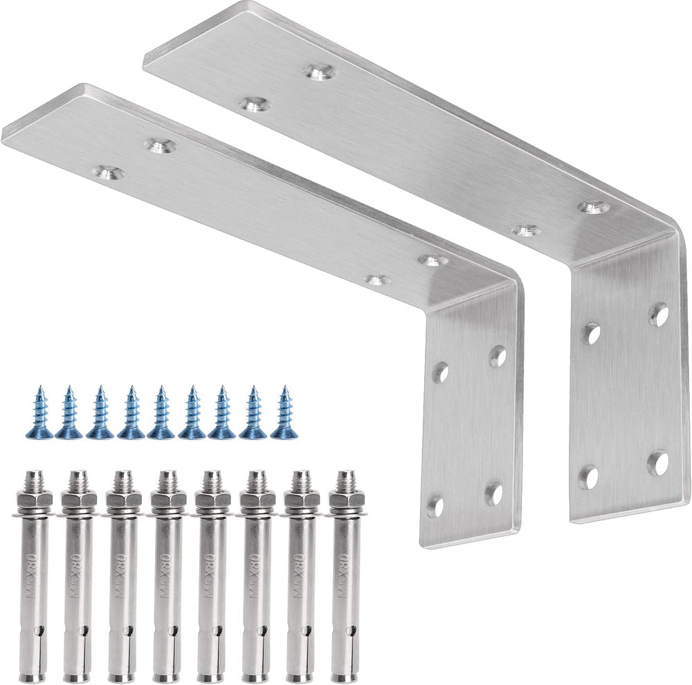 YUMORE Countertop Support Bracket, Heavy Duty 5mm L Bracket, 8 x 4 in