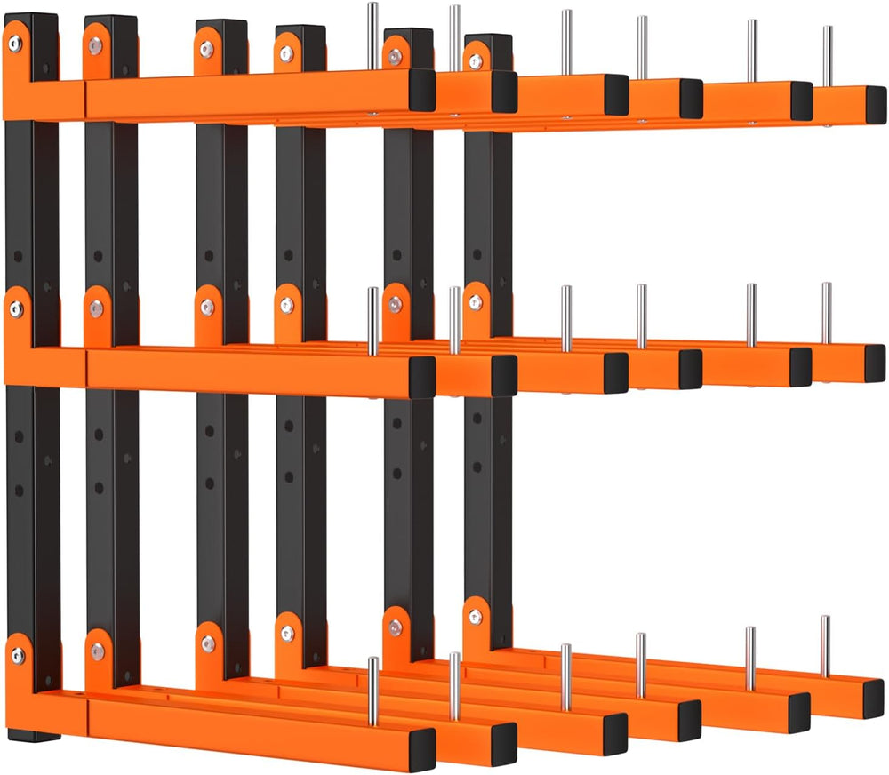 6 Pack Lumber Storage Rack Wall Mount, 1980LBS Heavy Duty Wood Rack- Orange