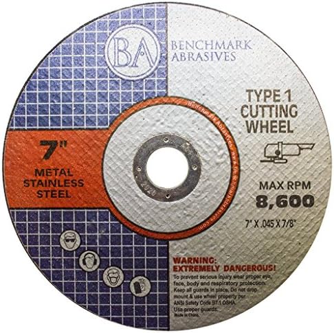 Benchmark Abrasives 7 Inch Aluminum Oxide Thin Type 1 Grinder Cut Off Wheels ...