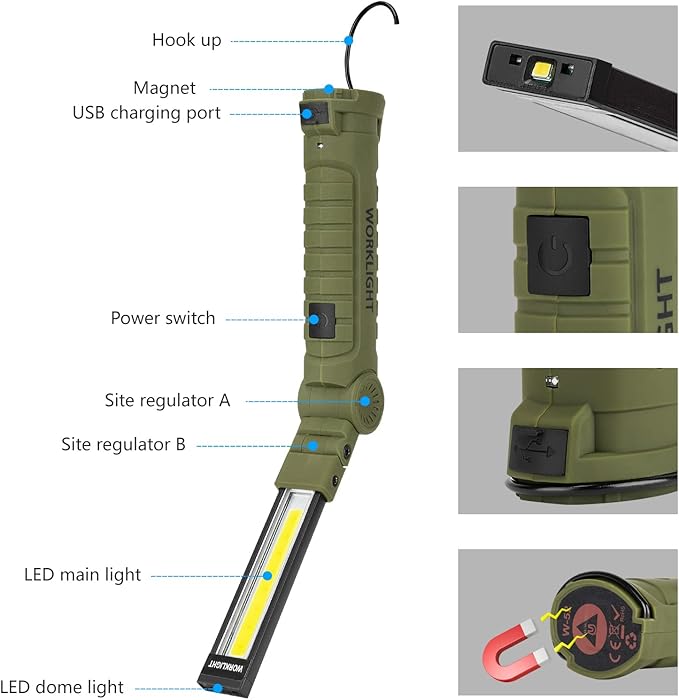 4 Pack Rechargeable LED Work Lights