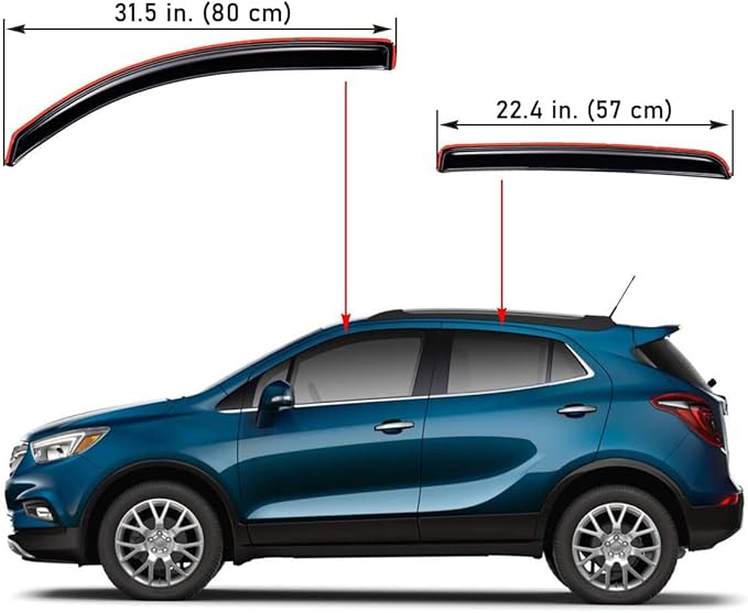 Lightronic Extra Durable Clip-on in-Channel Auto Vent Window Visor, Fits (4Pcs)