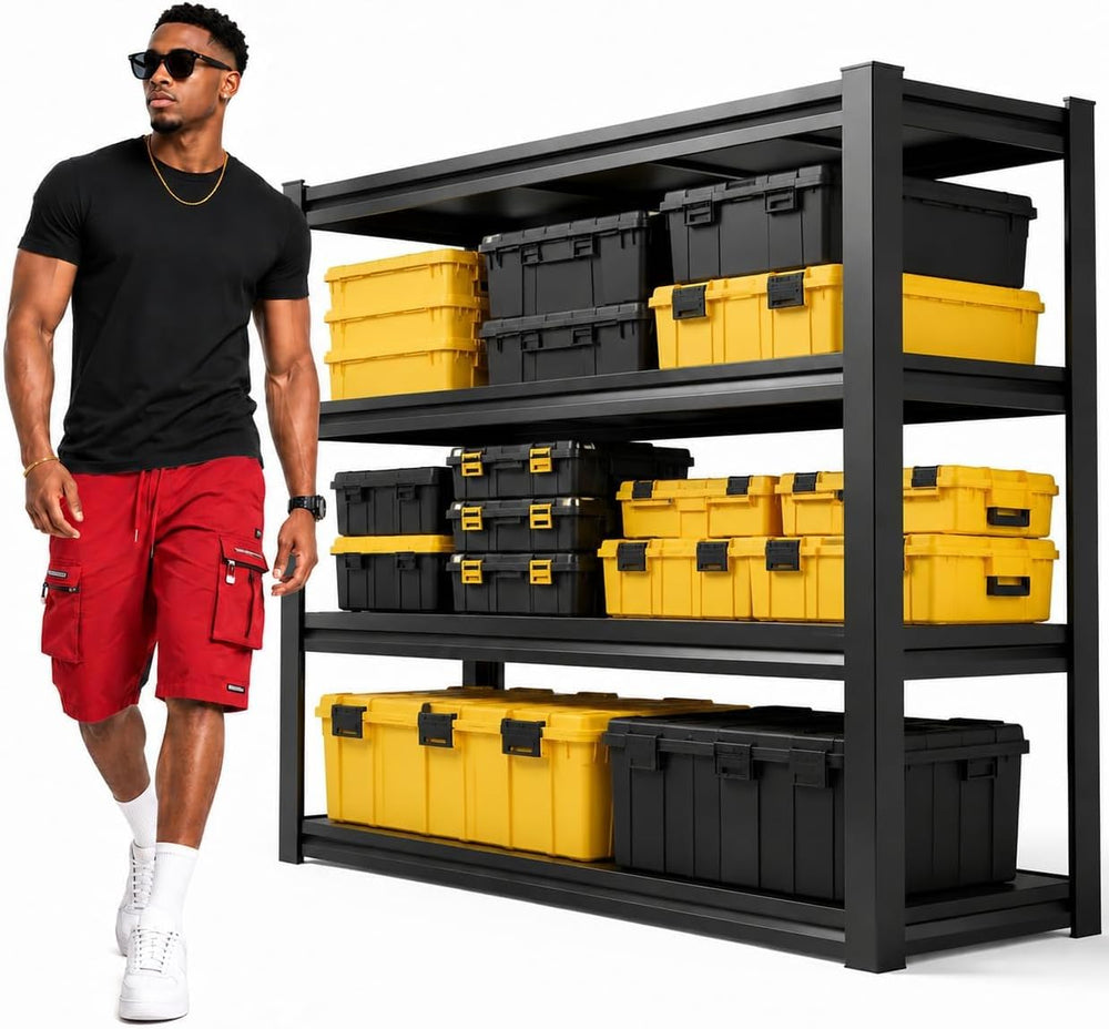 Garage Shelving, Heavy Duty Adjustable Metal Shelves with Anti-Tip Device