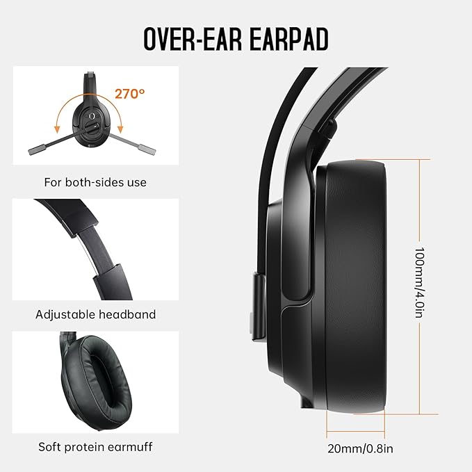 EKSA [Upgrated Trucker Bluetooth Headset