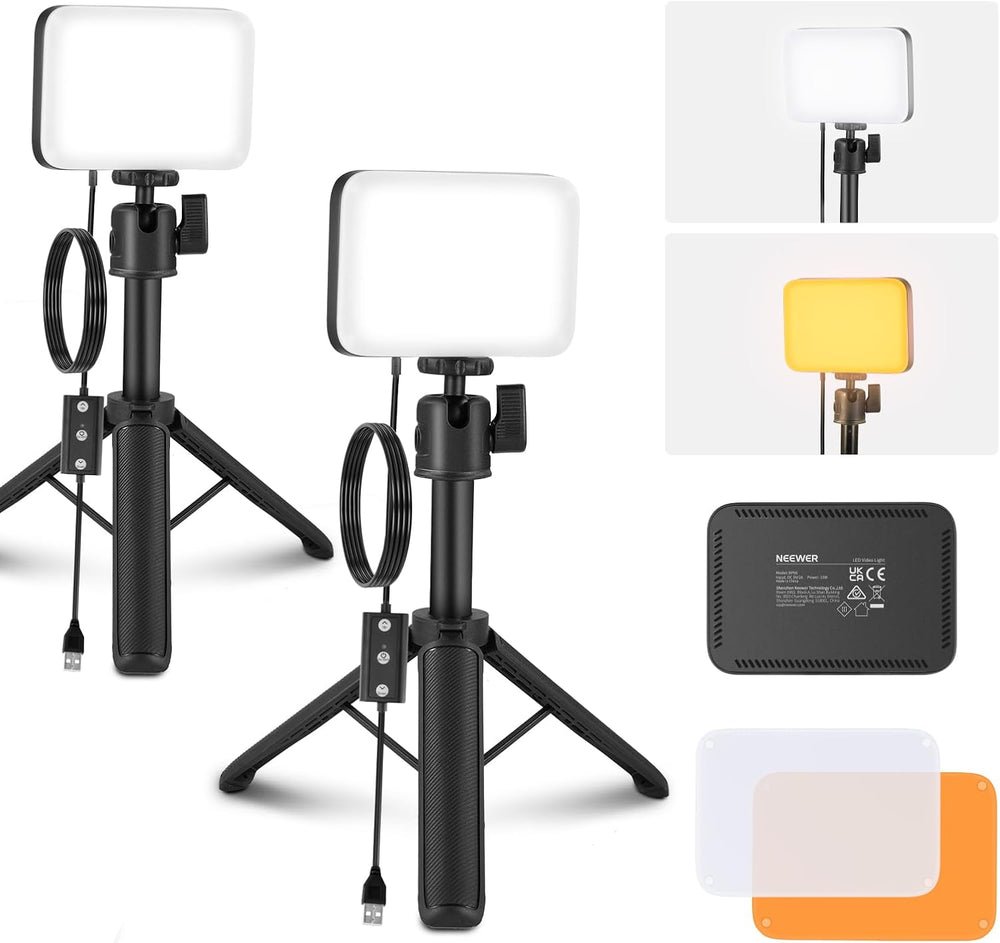 NEEWER Basics BP66 2 Pack LED Video Panel Light, Video Conference Lighting
