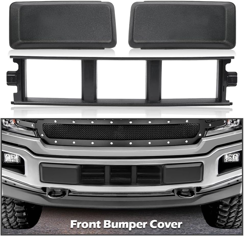 G-PLUS Front Bumper Lower Grille Panel Cover & Bumper Pads Fit F150 18-20...