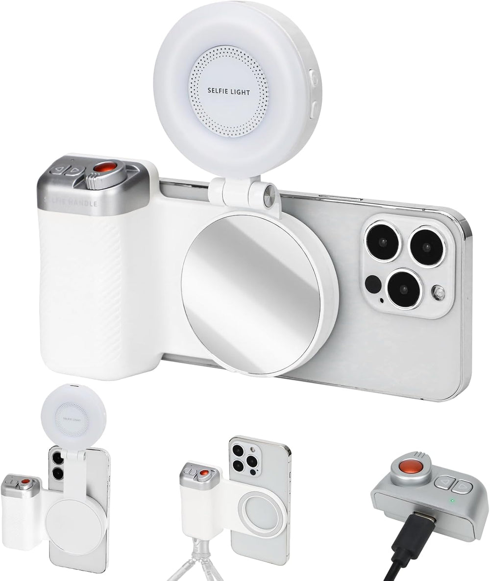 Magnetic Phone Camera Grip + LED Selfie Light Kit 800mAh 2500-9000K