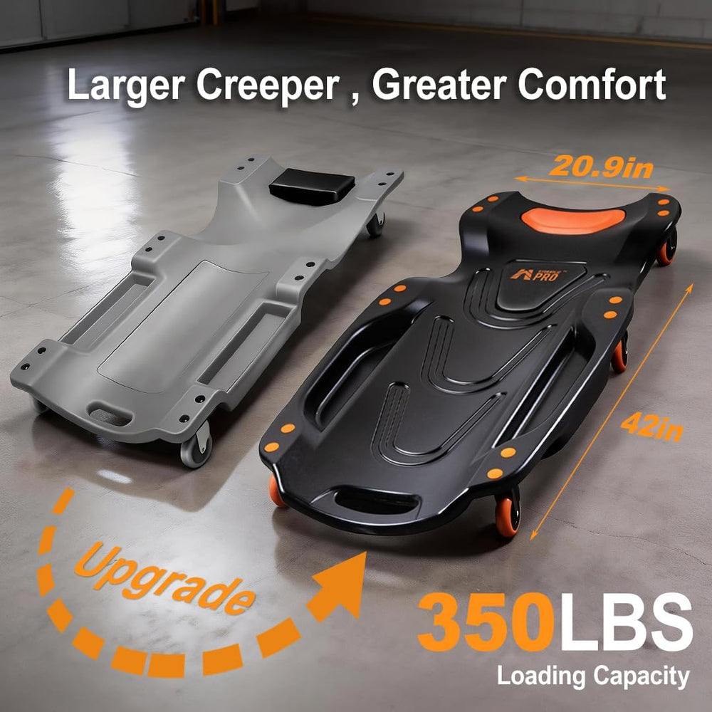 42" Mechanic Creeper with 6 Swivel Casters, Ergonomic Car Creeper with 2...
