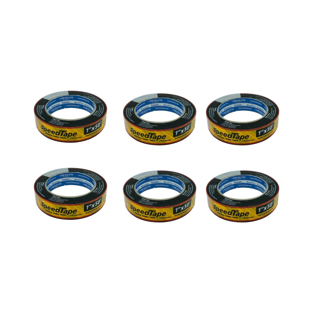 FastCap SpeedTape Double Sided Adhesive Tape, 1" x 50', 6-Pack