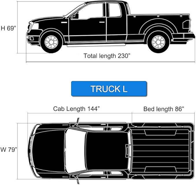 KouKou Truck Cover Waterproof All Weather, 6 Layers Full Pickup Outdoor Cover