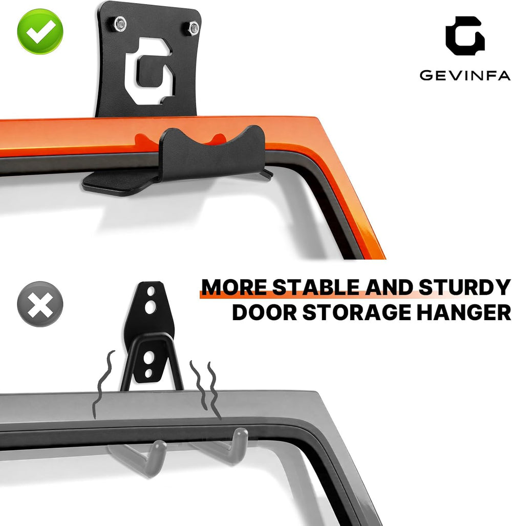 4PCS Door Storage Hangers, Wall Mount Door Holder Rack with EVA Cushion, Meta...