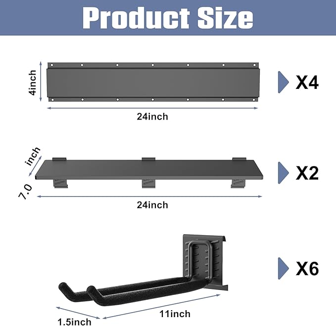 WALMANN Wall Mounted Garden Tool Rack
