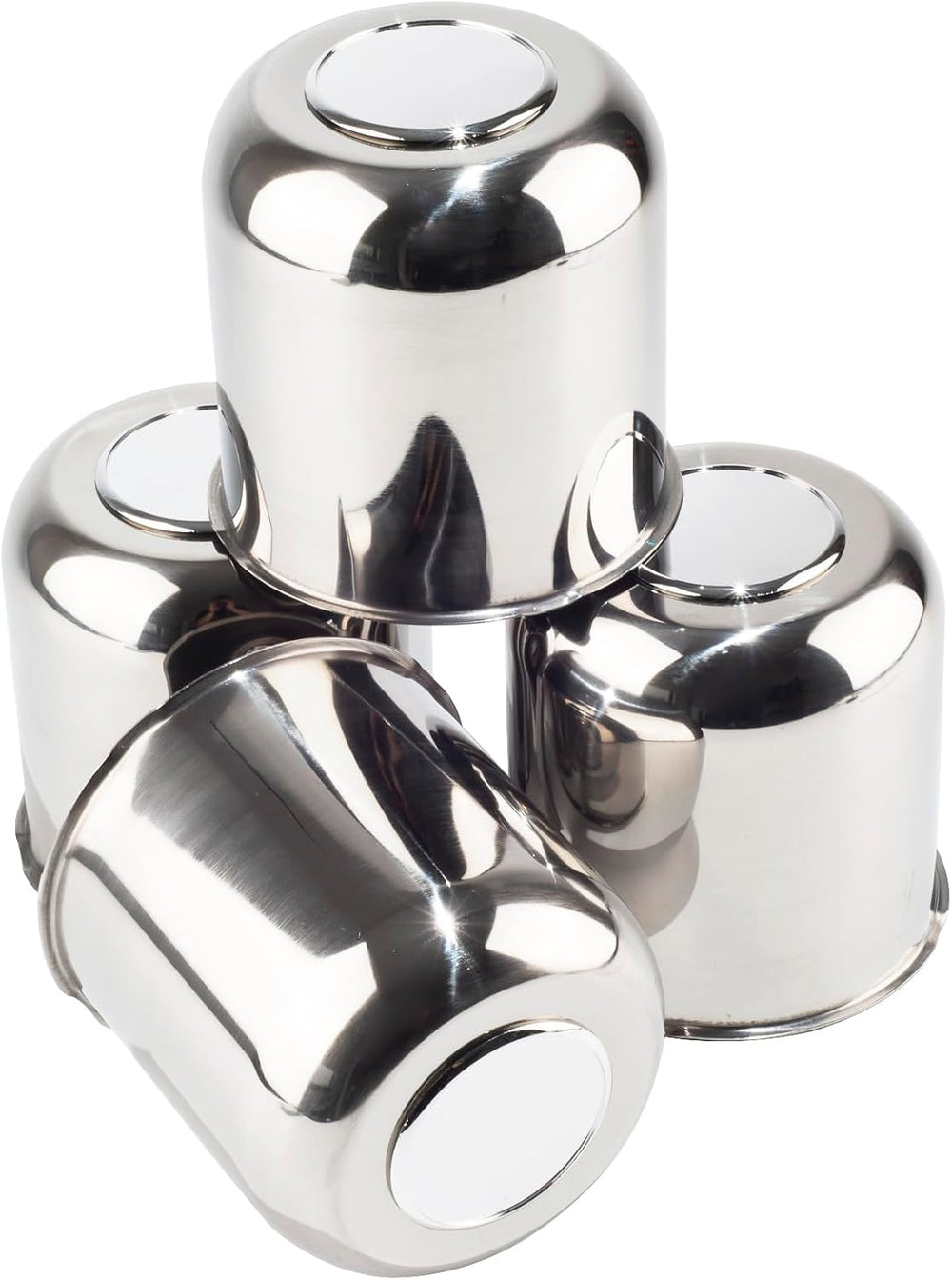 4Pcs 4.25" Push Through Wheel Center Caps Stainless Trailer Hub Cap for ...