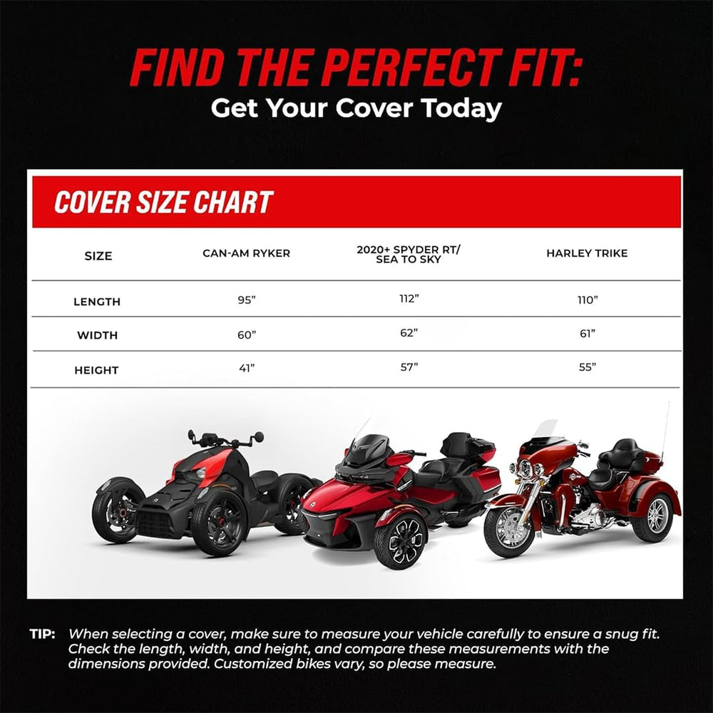 Badass Moto Can Am Ryker Cover Fits 600/900 Rally Sport Trike Three Wheeler. ...