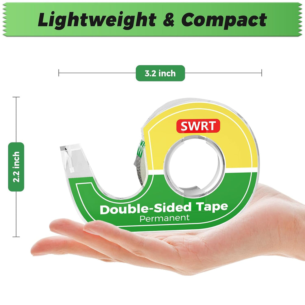 Double-Sided Tape, 1/2 in x 300 in, 24 Pack with Dispensers