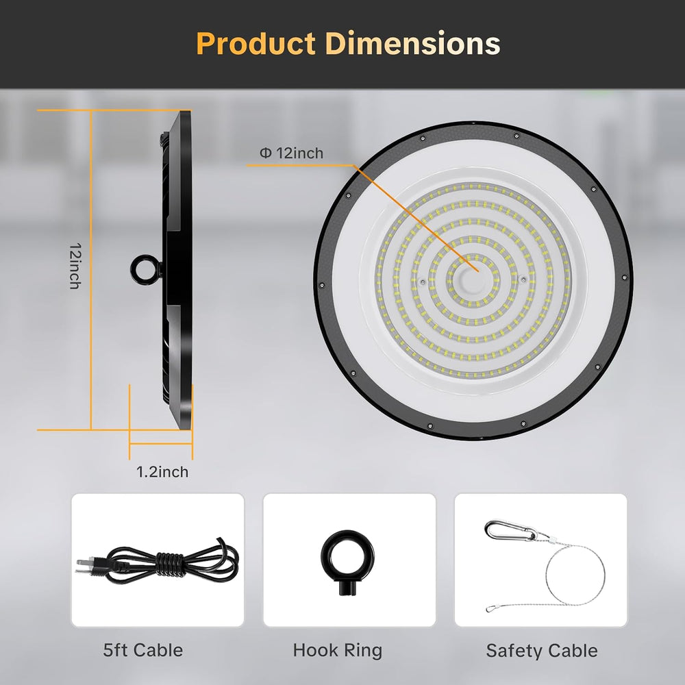 AIKVSXER 10 Pack 300W UFO LED High Bay Light, 45000LM 6000K LED Shop Light