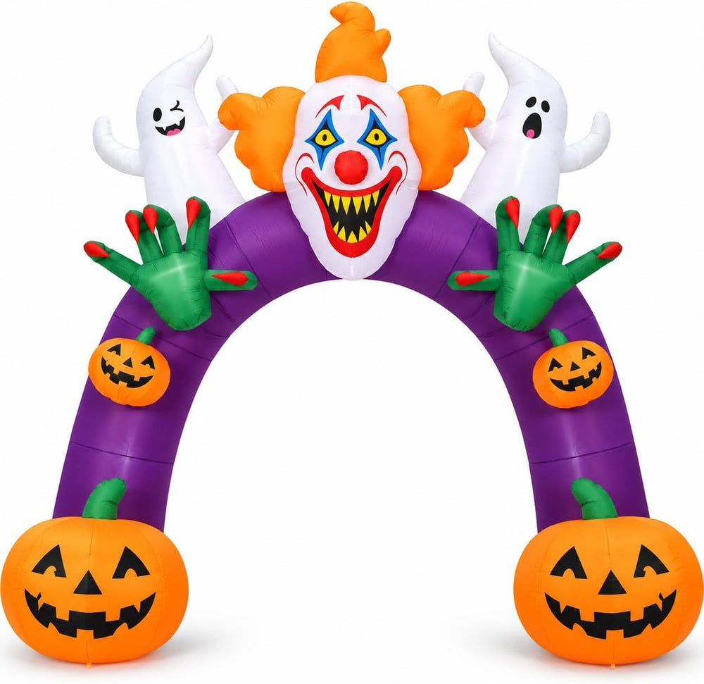 12 FT Halloween Inflatables Clown Archway Outdoor Decorations, Giant Scary Ha...
