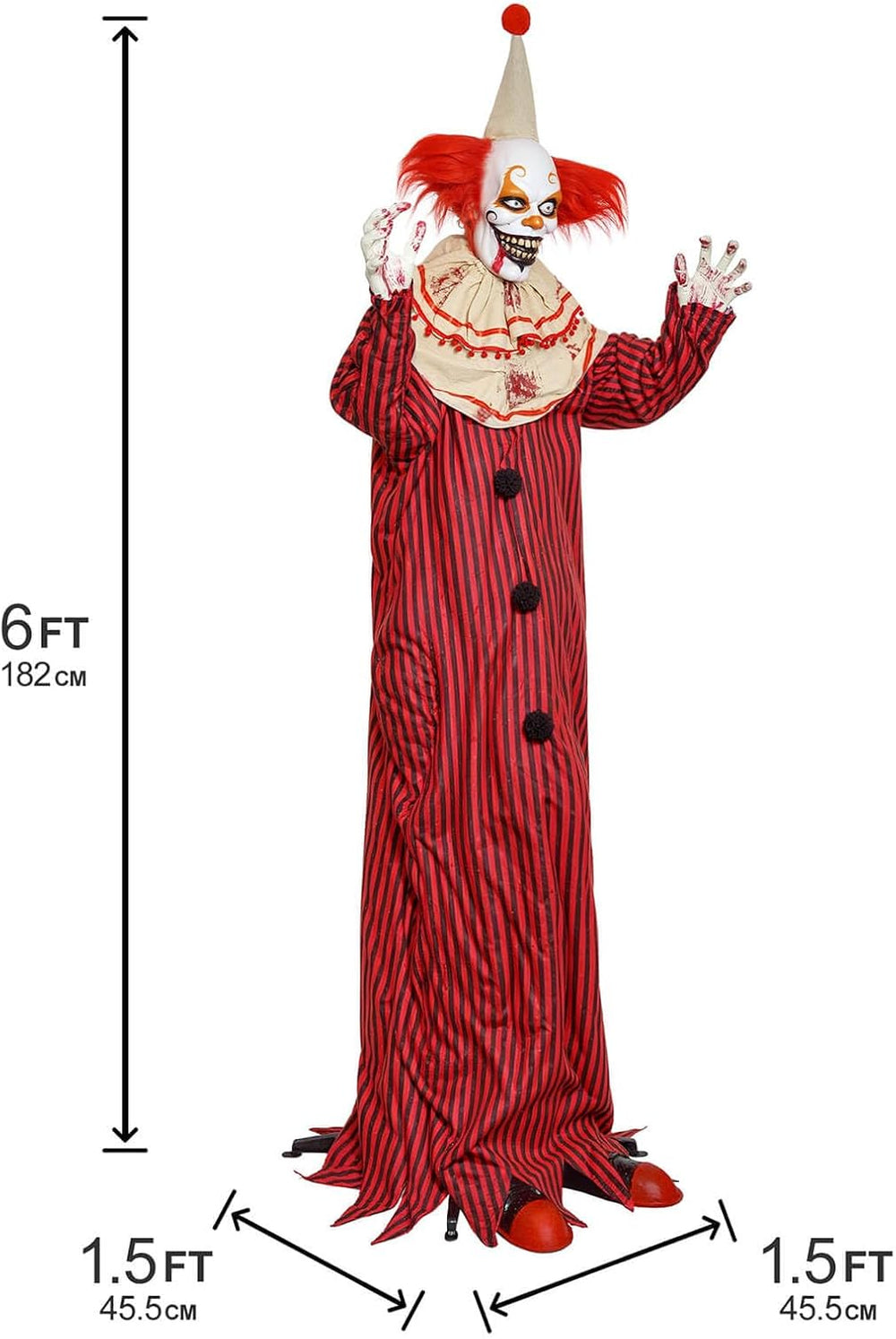 Presence 72" Halloween Decorations Outdoor - Standing Animatronic Clown ...