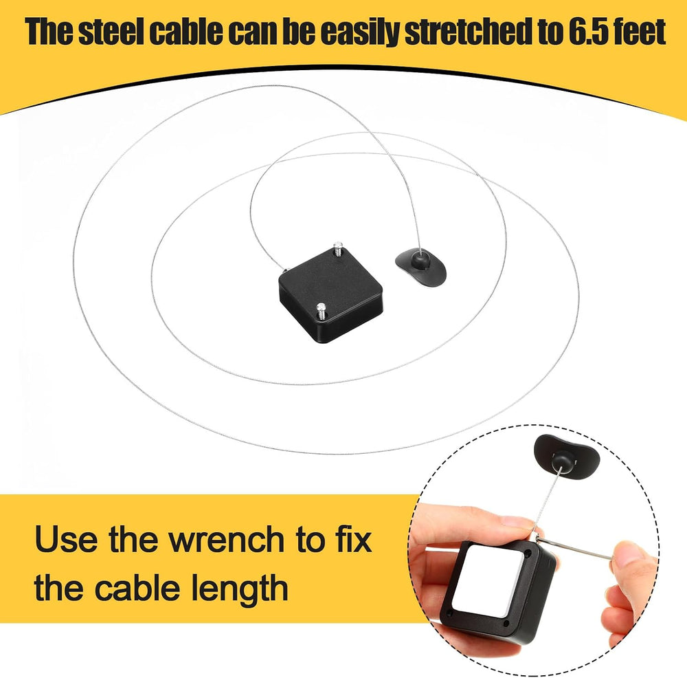 12 Pcs 6.5 ft Retractable Remote Leash, Cable Lock for Television