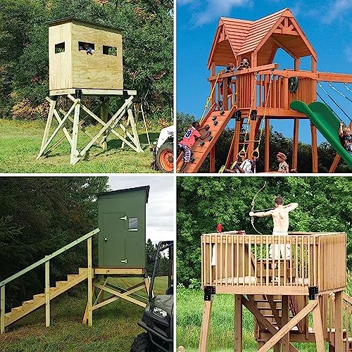 Mofeez Outdoor 4x4 Compound Angle Brackets for Deer Stand Hunting Blinds Shoo...