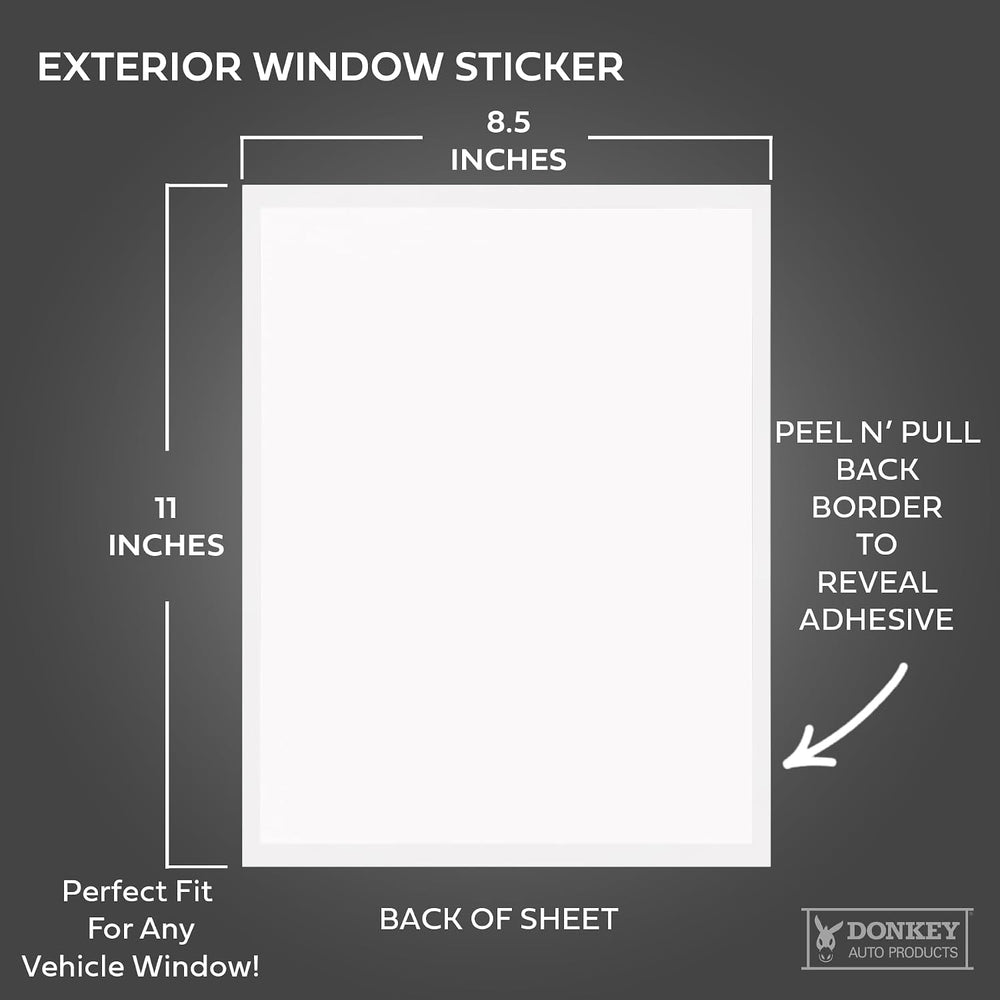Window Stickers for Car Dealers -Plain Blank White - Exterior, 'Outdoor&#...