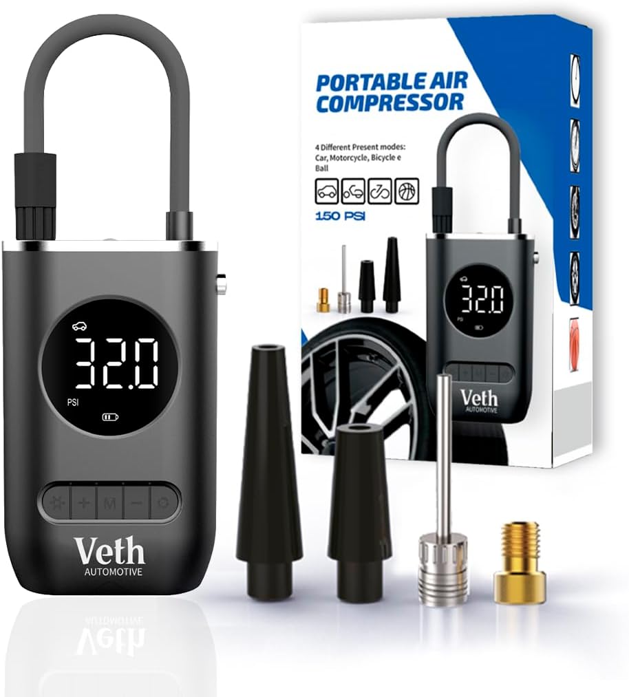 VT03 Portable Tire Inflator, 150 PSI Cordless Air Pump