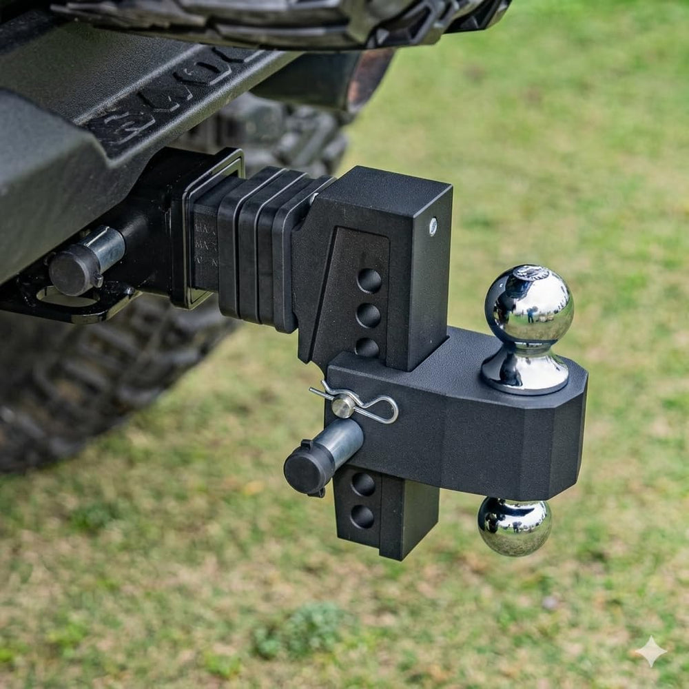 Adjustable Trailer Hitch - Fits 2 Inch Receiver Only, 6 Inch Drop/Rise Alumin...