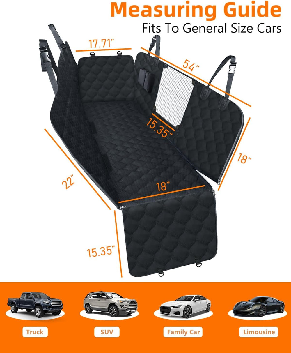 Dog Car Seat Cover for Back Seat, Waterproof Dog Hammock for Pets