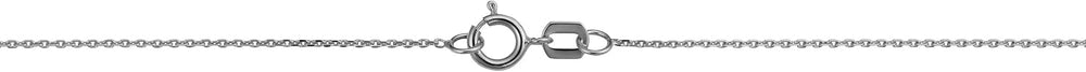 10k White Gold 0.6 mm Diamond-cut Cable Chain Necklace For Women