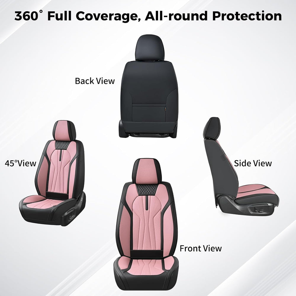 Huidasource Car Seat Covers Front Seats 2 Pack, Waterproof Faux Leather Car S...