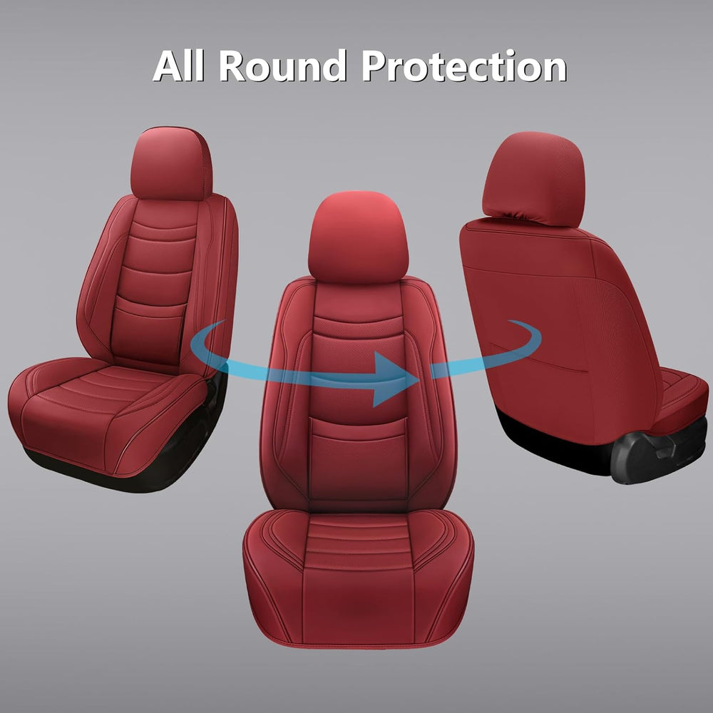 Leather Car Seat Covers Full Set,Universal Fit for Most Cars,SUVs and Sedans,...