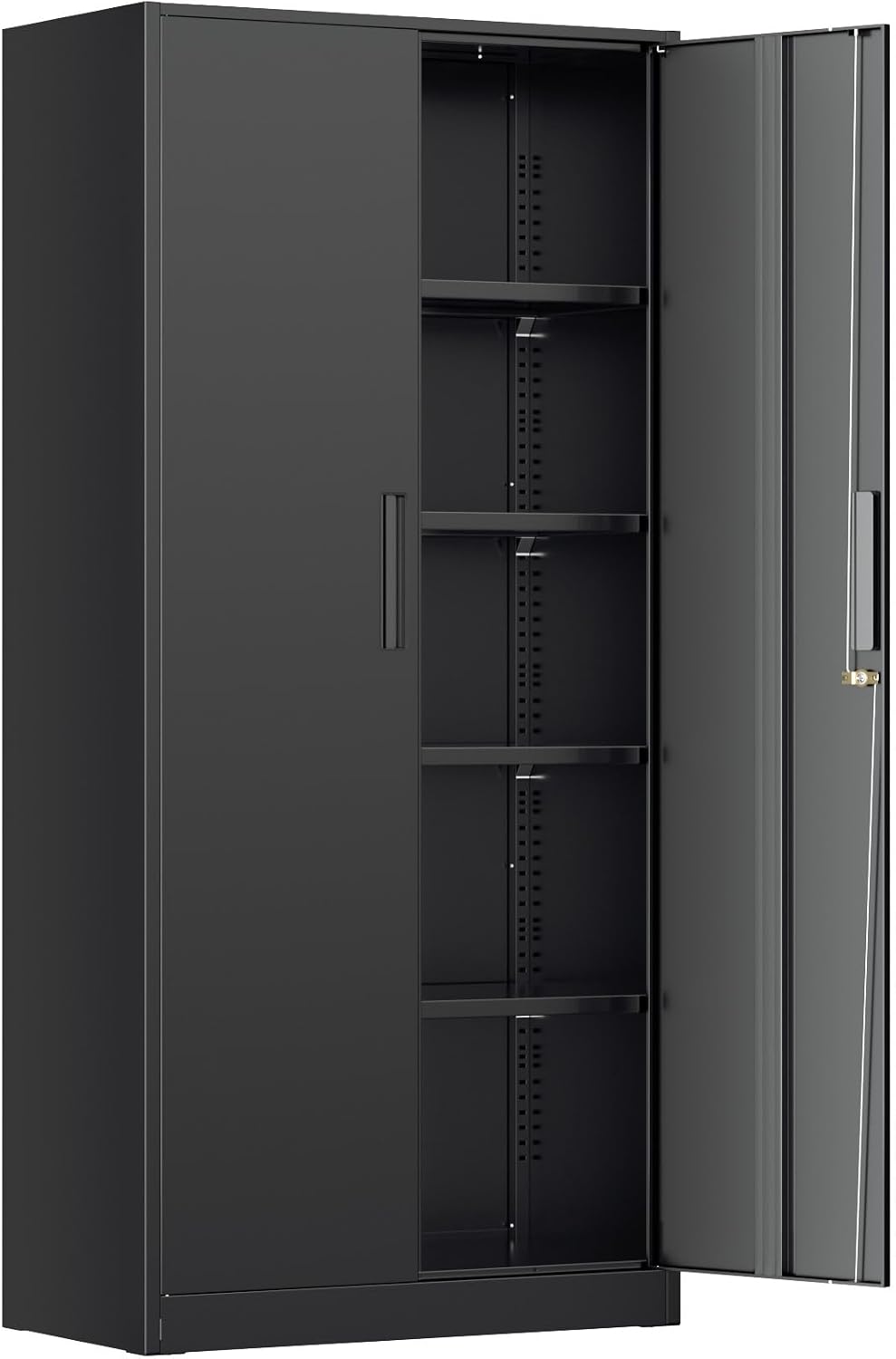INTERGREAT Metal Storage Cabinet, 72” H Storage Cabinet with 2 Doors and 4 Ad...