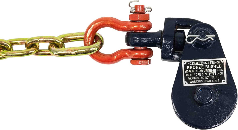 Mytee Products 2 Ton Snatch Block with Chain Flatbed Tow Truck Rollback Wreck...