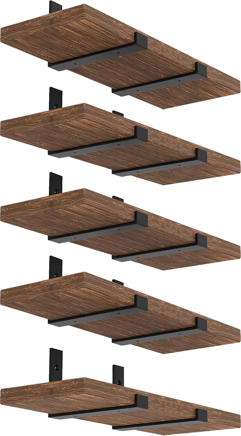 WEKIS Shelf Bracket, Heavy Duty Floating Shelf Brackets 10-Inch Long, 10-Pack...