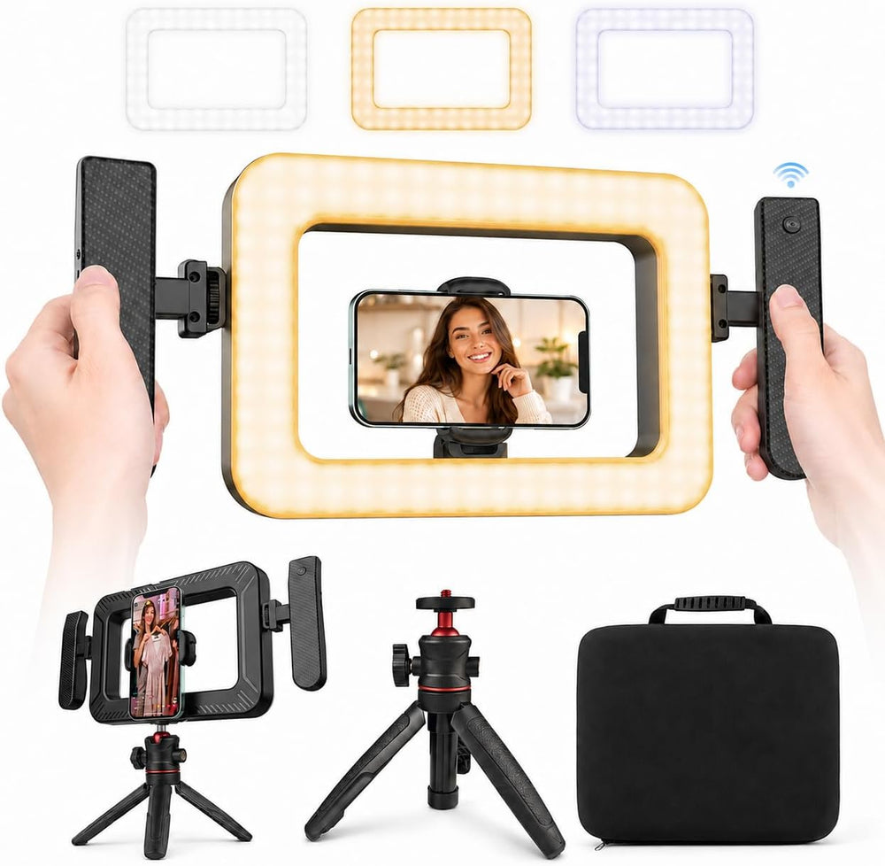 Cell Phone Light for Video Recording – Handheld Creator Kit with Tripod