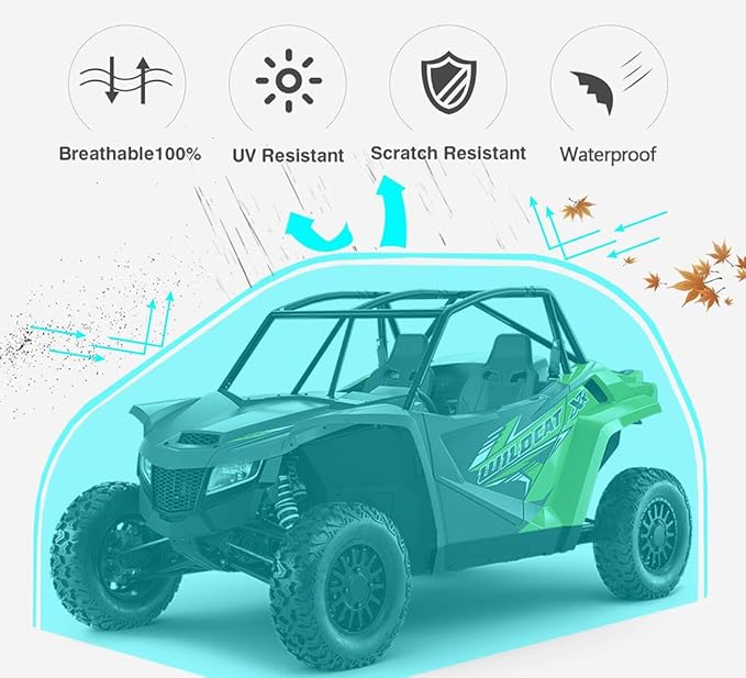 UTV Cover with Heavy Duty 420D Oxford Fabric, Side by Side UTV Cover Protects
