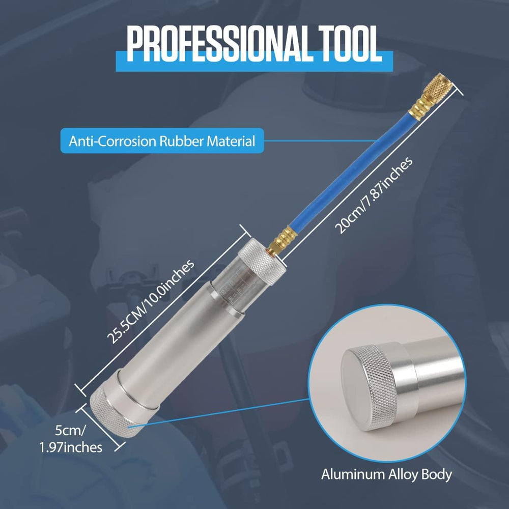 AC Oil Dye Injector Tool with Scale, R134A Compressor Oil Injector Kit