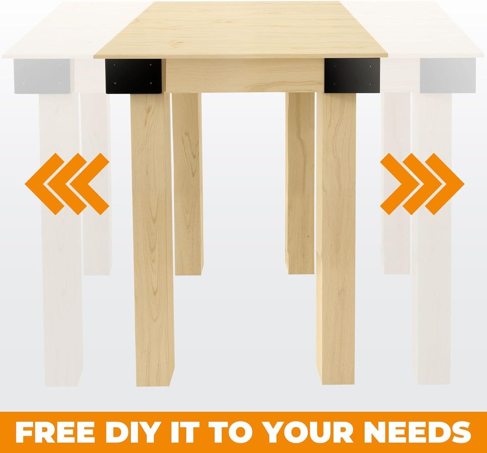 Workbench Brackets Kit, 4 PCS 3-Way Right Angle Bracket Fit 2x4 & 4x4 Wood