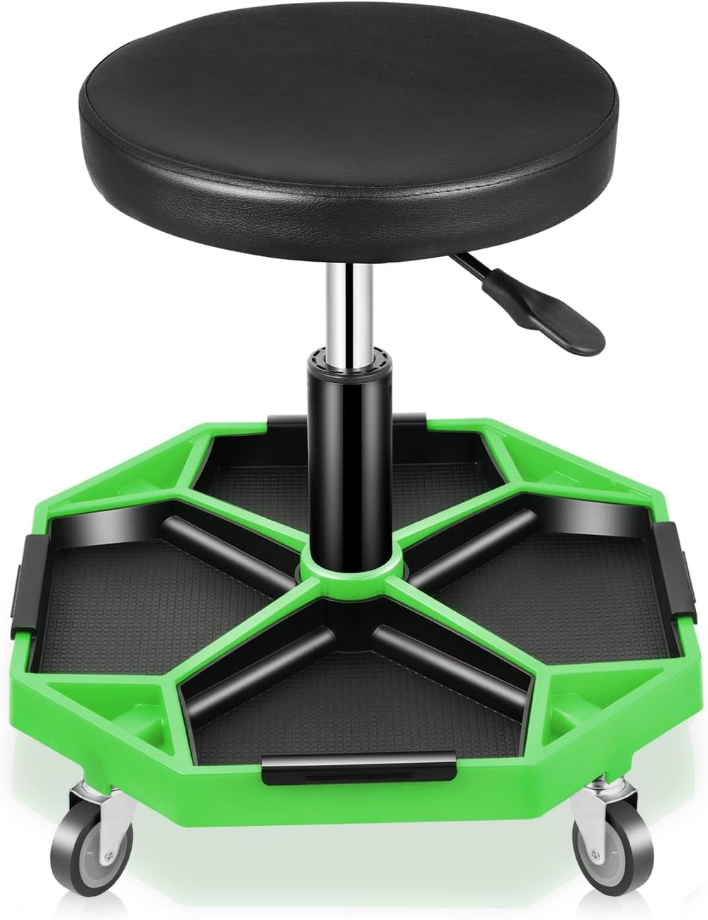 Auto Dynasty Mechanic Stool, Adjustable Rolling Pneumatic Creeper Garage Shop
