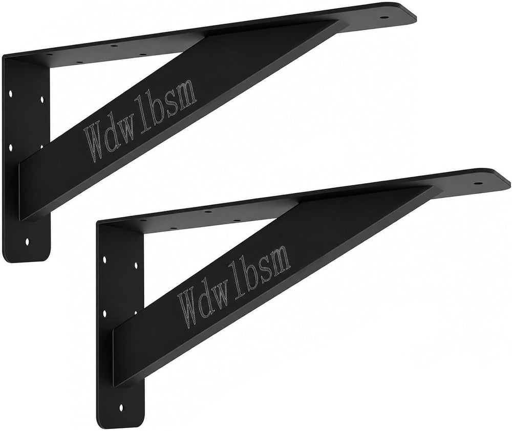 Wdwlbsm 2Pcs Shelf Bracket Heavy Duty 12 Inch Shelf Brackets Steel Mantel Bra...