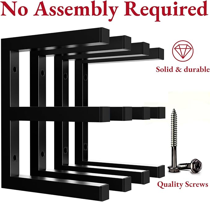 Lumber Storage Rack Wall Mount, Heavy Duty Metal Wood Organizer (4pack)