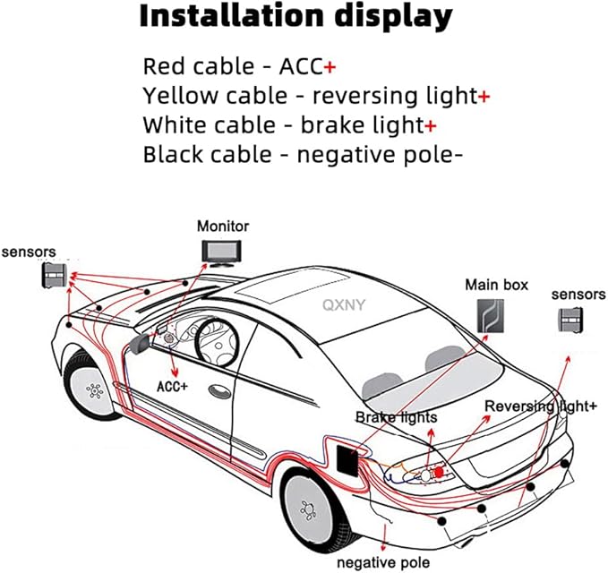Car 8 Parking Sensors Kit Assist System Reverse Front and Rear Reverse Radar
