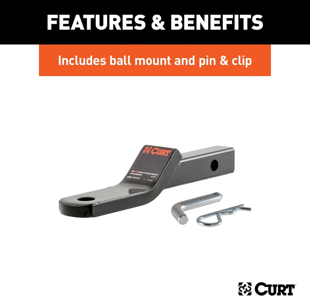 CURT Manufacturing 120383 Class 2 Trailer Hitch with Old-Style Ball Mount, Pi...