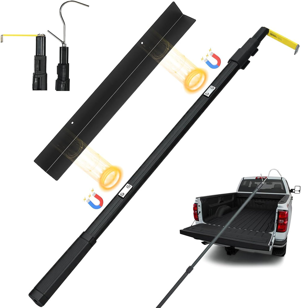 Magnetically Mounted 6.9 Ft Truck Cargo Grabber Reach Retriever Tool