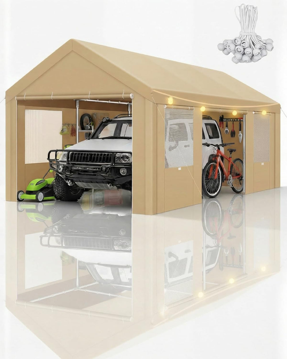 Tooluck 12x20 FT Heavy Duty Carport with Galvanized Frame
