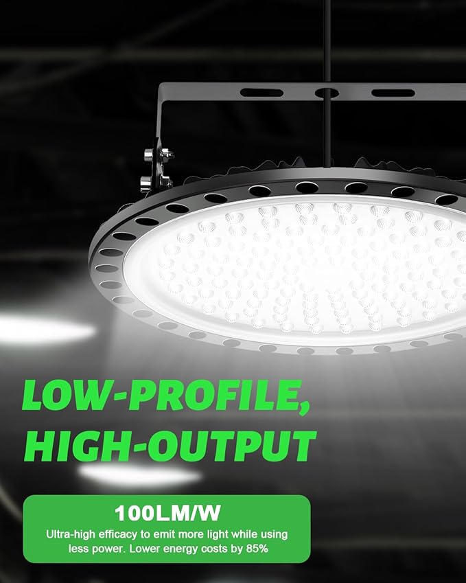 Viugreum High Bay LED Shop Lights, 300W UFO LED High Bay Light 30, 000LM 120V...