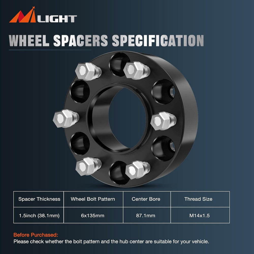 Nilight 6x135 Wheel Spacers for 2015-2022 Ford F150,1.5inch Wheel Spacers M14...