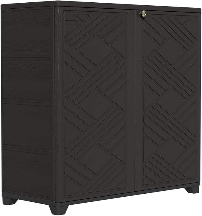 ZZM Indoor/Outdoor Storage Cabinet Waterproof, All Weather Outdoor Storage